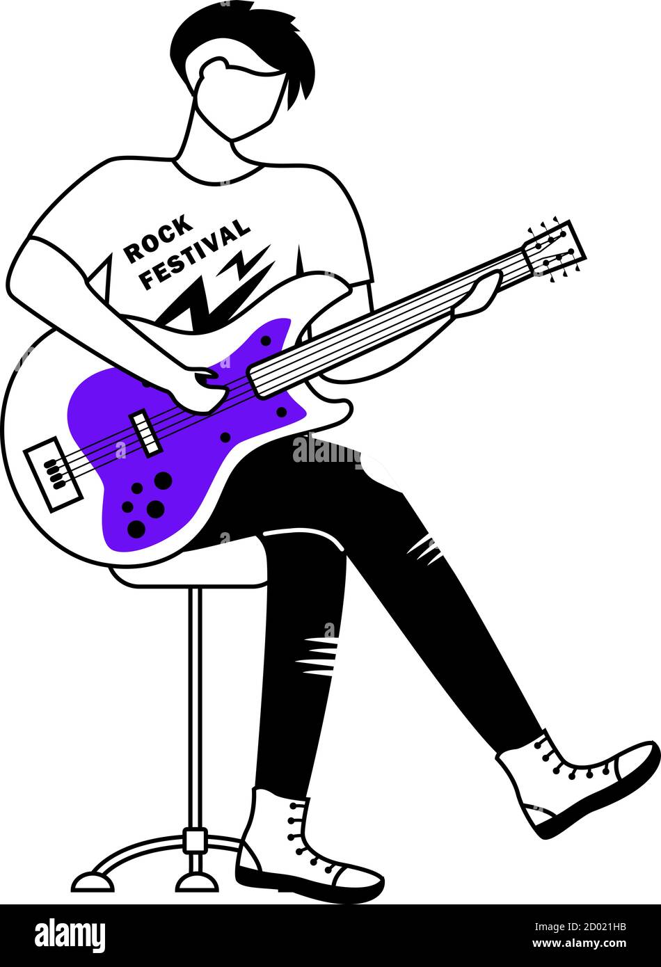 Funny, cute, crazy cartoon rock man. Rock music illustration Stock Vector  Image & Art - Alamy