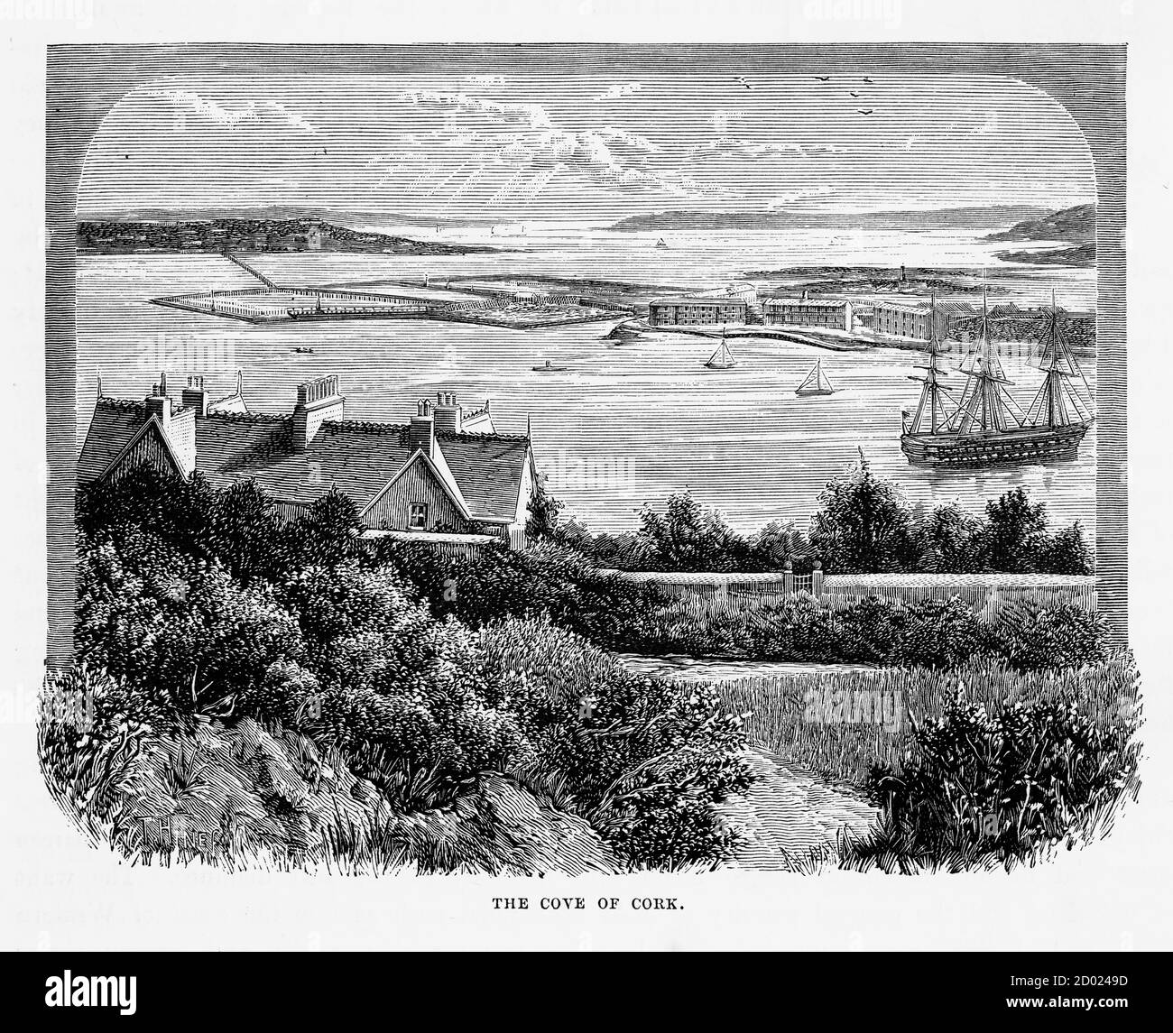 Cove of Cork, County Cork, Ireland Victorian Engraving, 1840 Stock