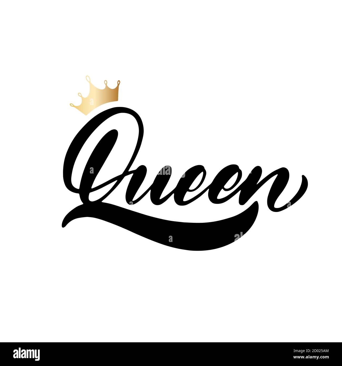 Trendy crown Alamy Queen image print Image Vector lettering Stock with & for gold - Art