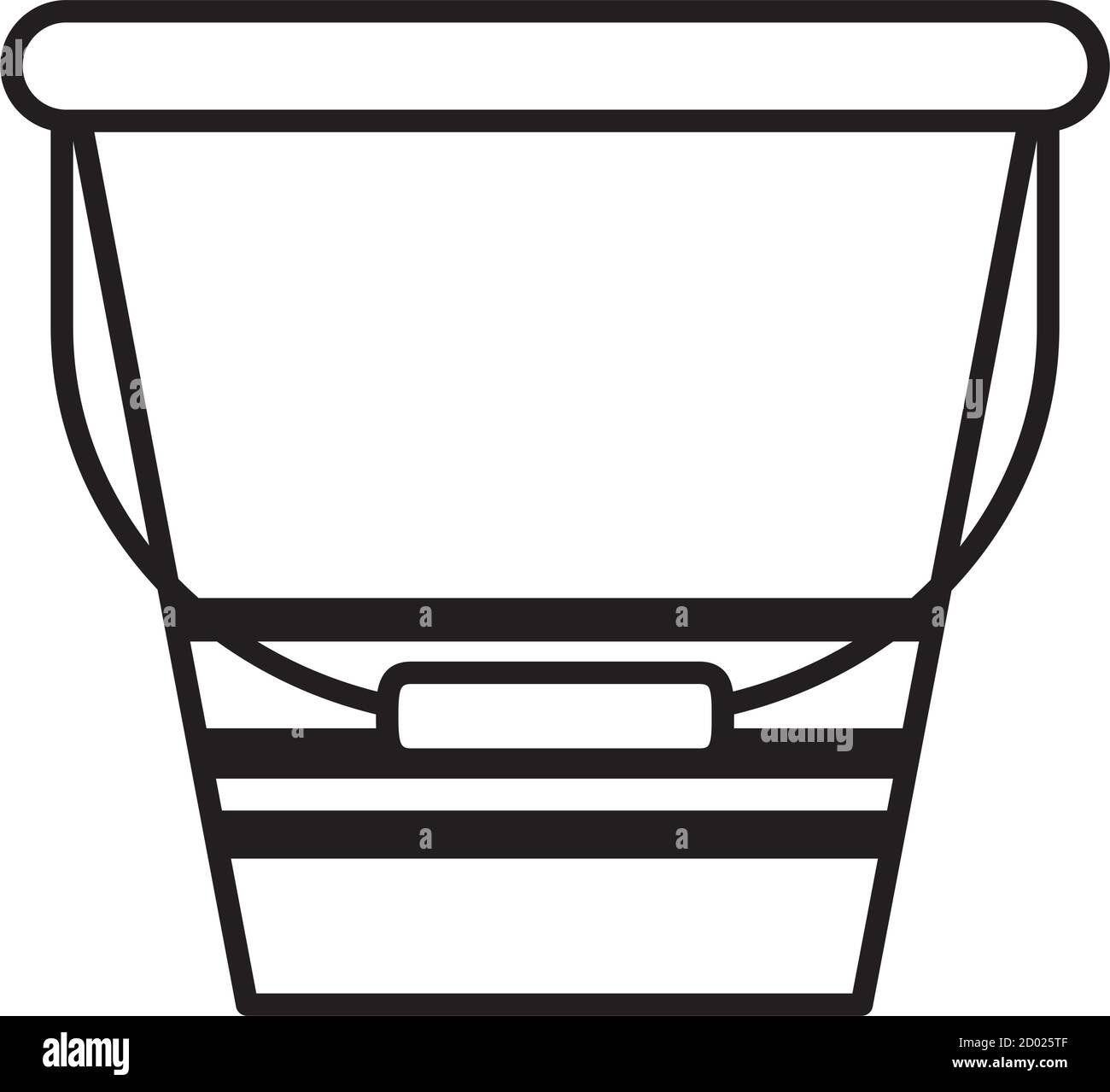 garden bucket icon over white background, line style, vector illustration Stock Vector