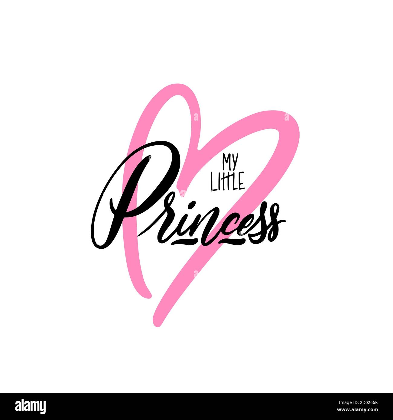 Trendy lettering little Princess for print. Modern hand lettering ...