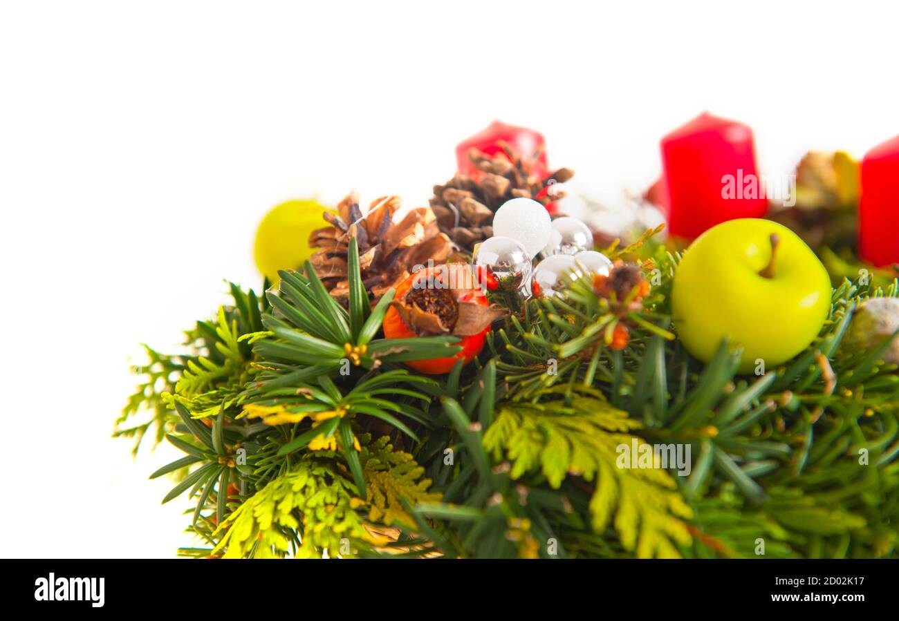Christmas wreath isolated on a white background Stock Photo - Alamy