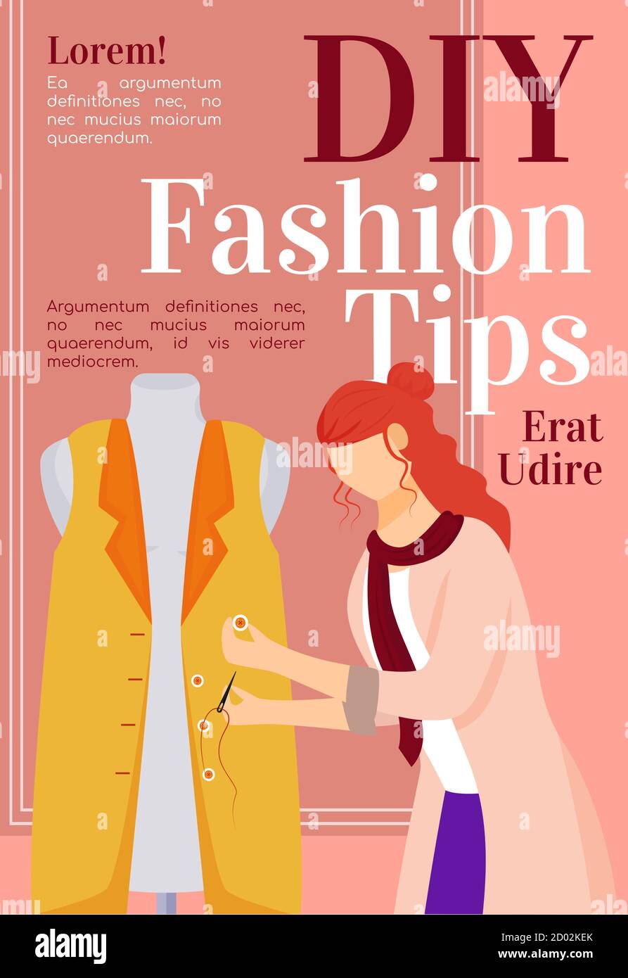 DIY fashion tips magazine cover template. Trendy outfits ideas. Journal  mockup design. Vector page layout with flat character. Style guide  advertising Stock Vector Image & Art - Alamy