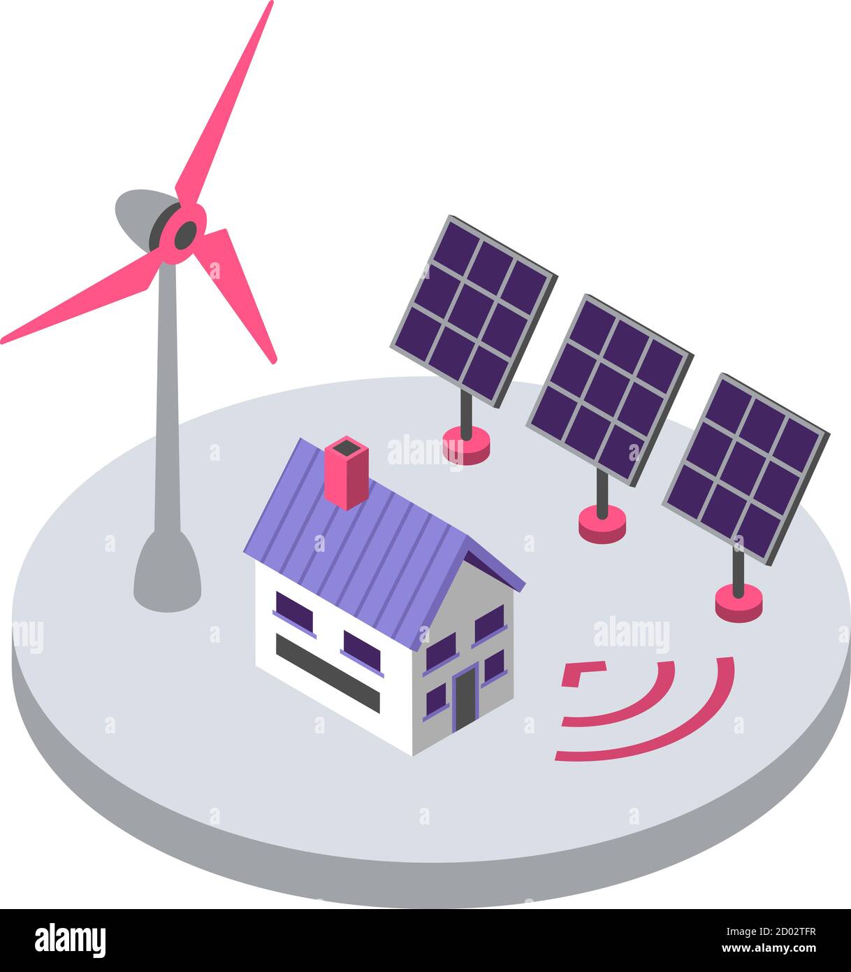 Renewable energy isometric color vector illustration. Eco friendly ...