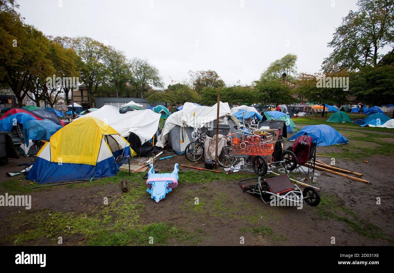 A General View Of The Tent City In Oppenheimer Park In Vancouver October 15 14 Dozens Of Homeless People Who Have Occupied The Park Since July Have Been Given A 10 P M