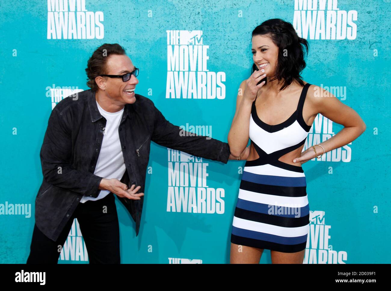 Actor Jean-Claude Van Damme and daughter Bianca Bree arrive at the 2012 MTV  Movie Awards in Los Angeles, June 3, 2012. REUTERS/Danny Moloshok (UNITED  STATES - Tags: ENTERTAINMENT) (MTV-ARRIVALS Stock Photo - Alamy