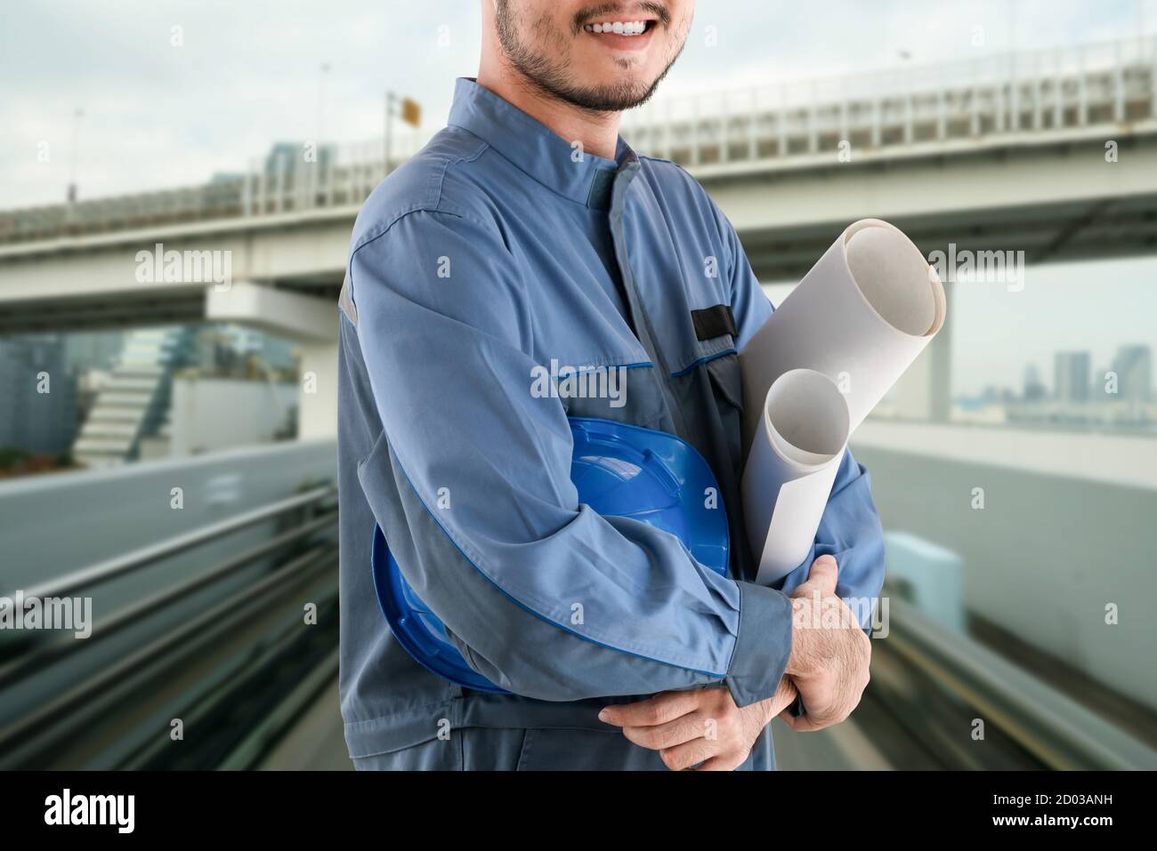 Industry worker or engineer working on industry project at work site ...