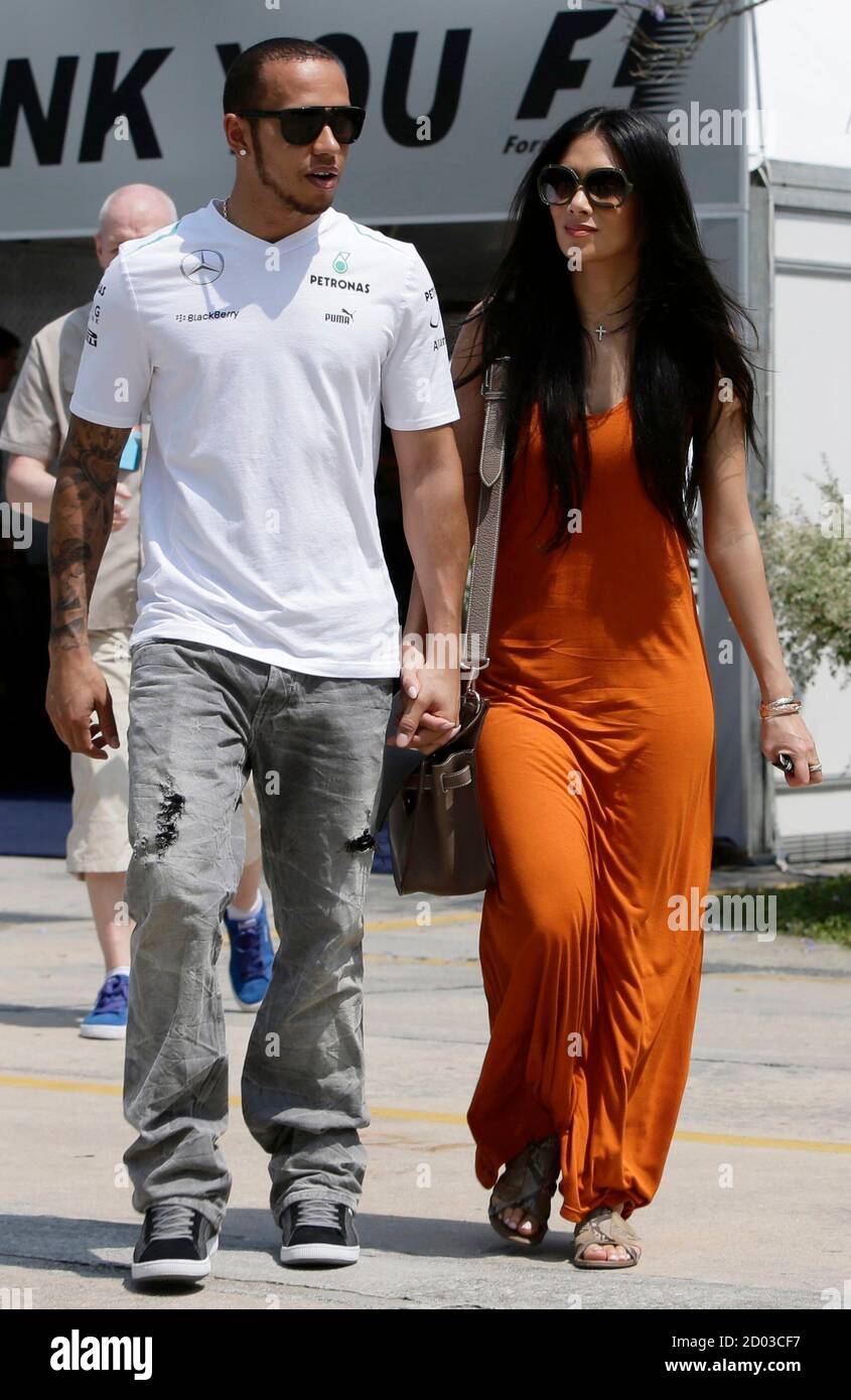 Girlfriend Of Mercedes Lewis Hamilton High Resolution Stock Photography And Images Alamy