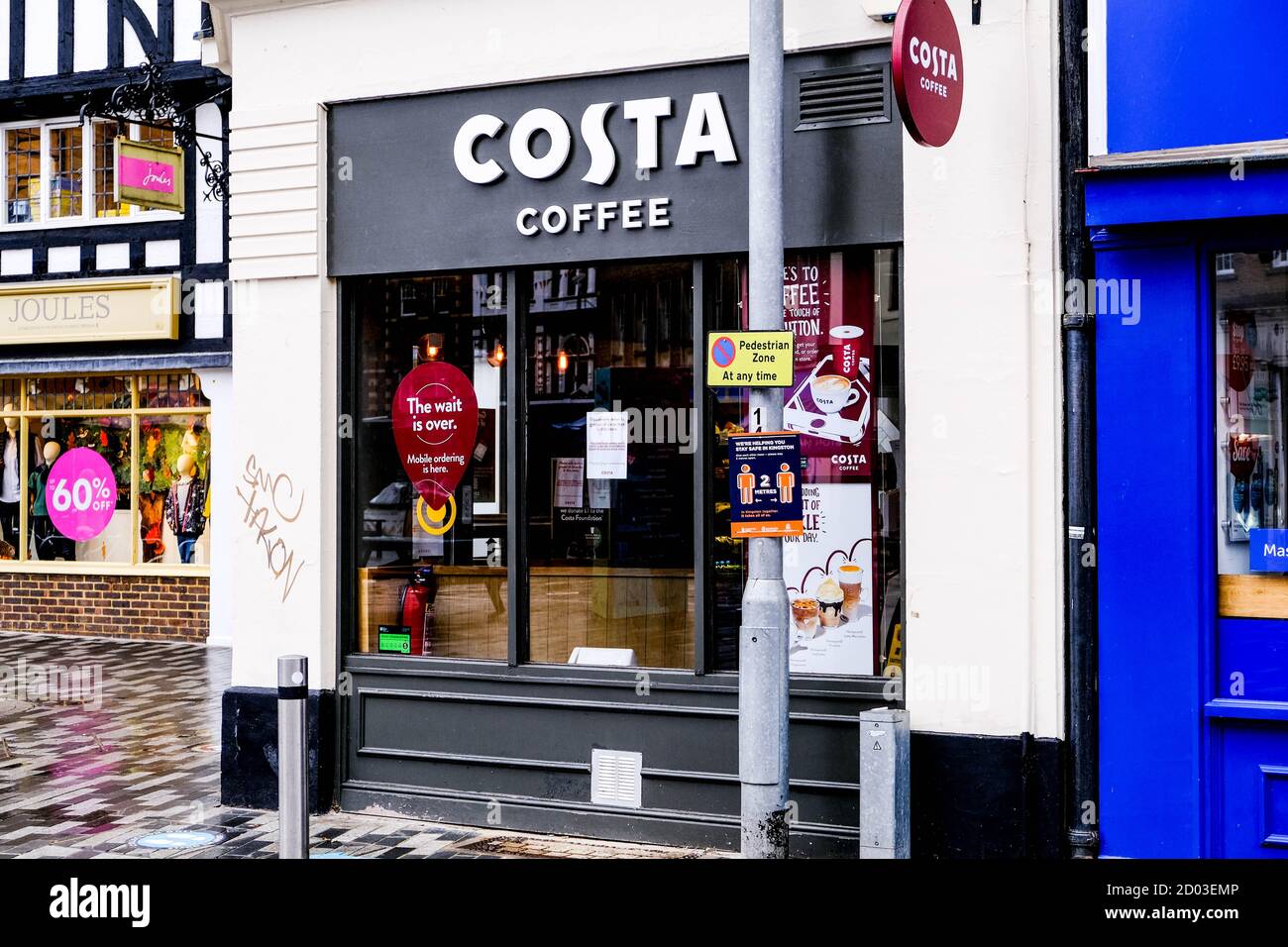 London UK, October 02 2020, High Street Retail Chain Costa Coffee Experiencing A Downturn In Business due TO COvid-19 Stock Photo