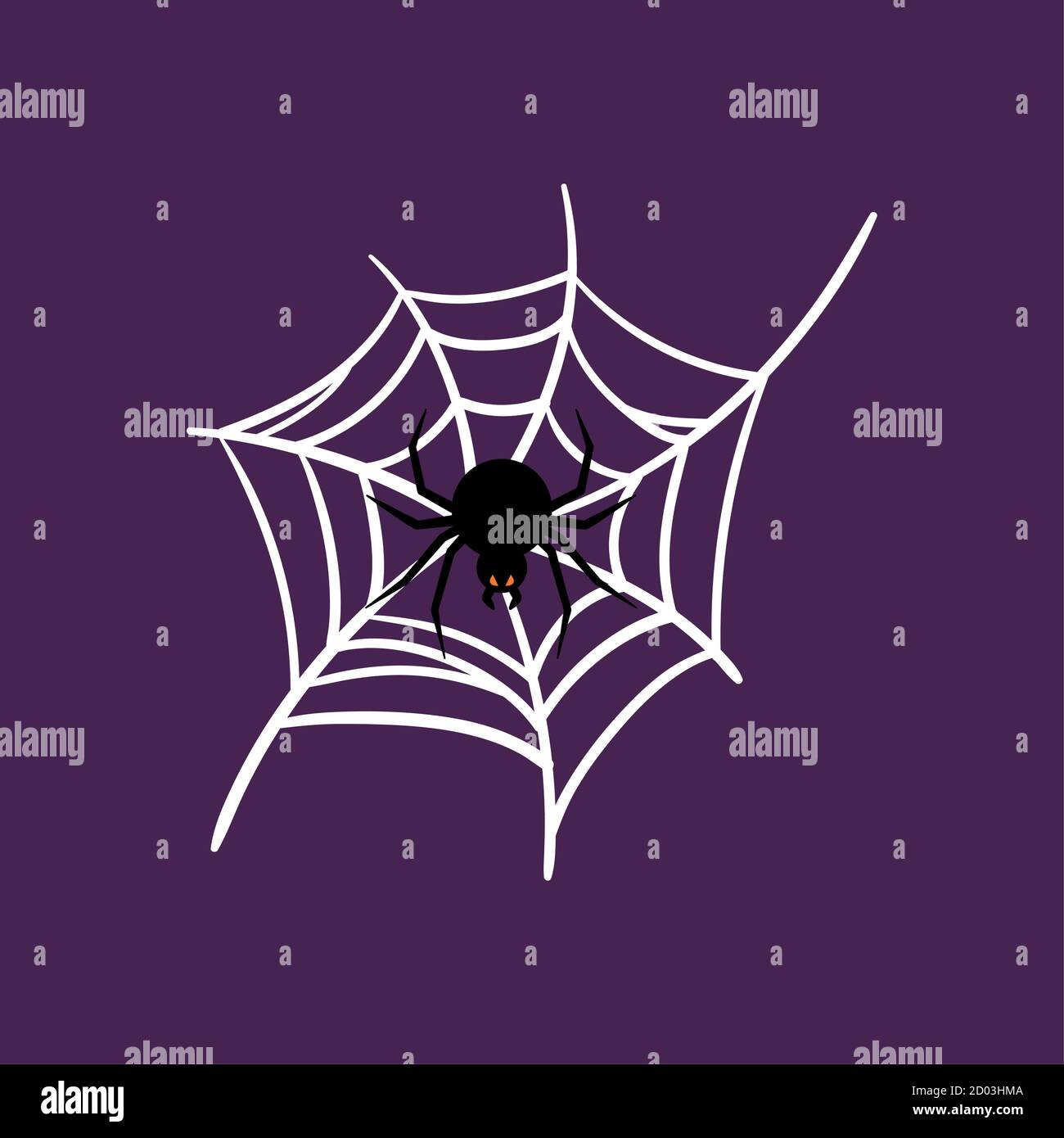 Spider over a spiderweb. Halloween season icon - Vector Stock Vector