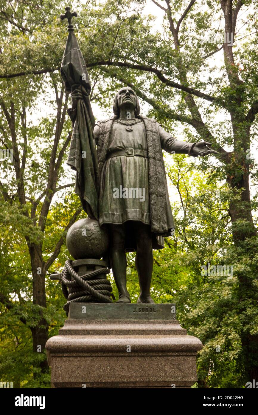 Christopher Columbus statue in Central Park NYC Stock Photo Alamy