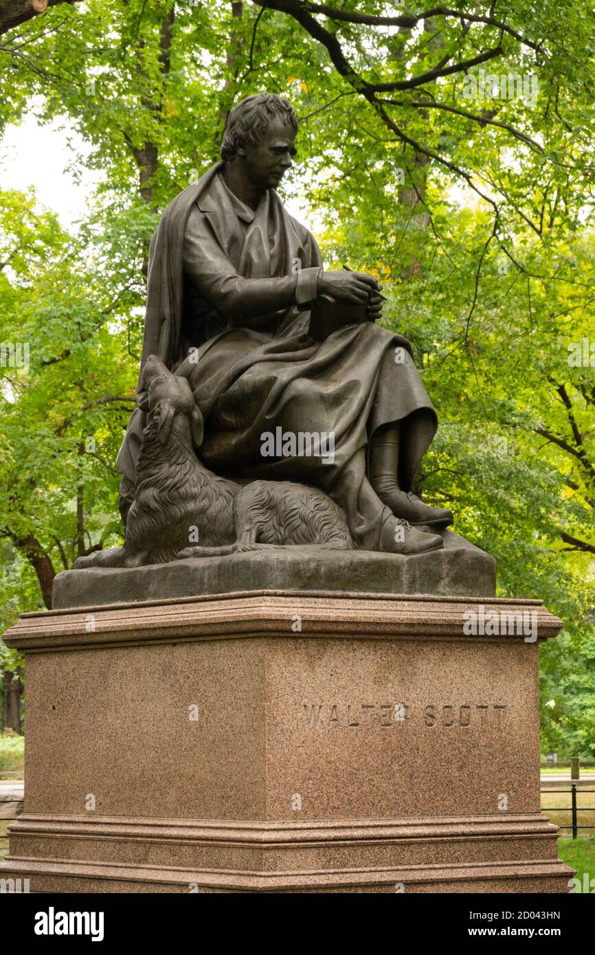 Sir Walter Scott sculpture in Central park NYC Stock Photo Alamy