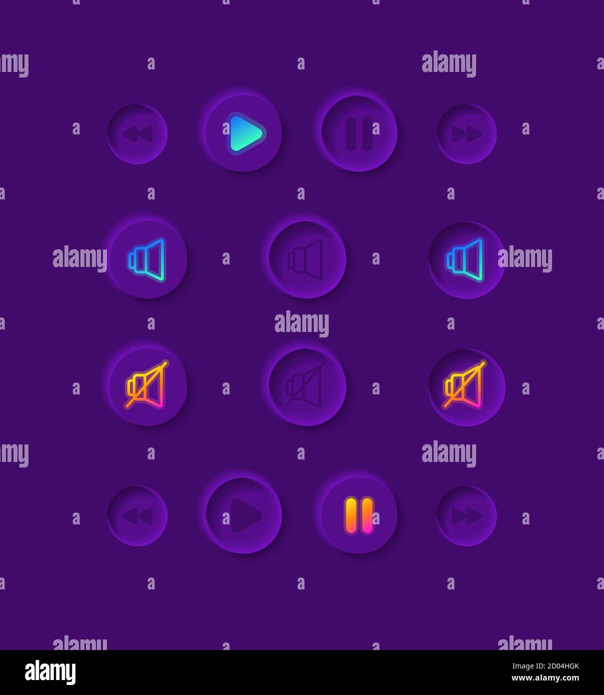 Music player UI elements kit Stock Vector Image & Art Alamy