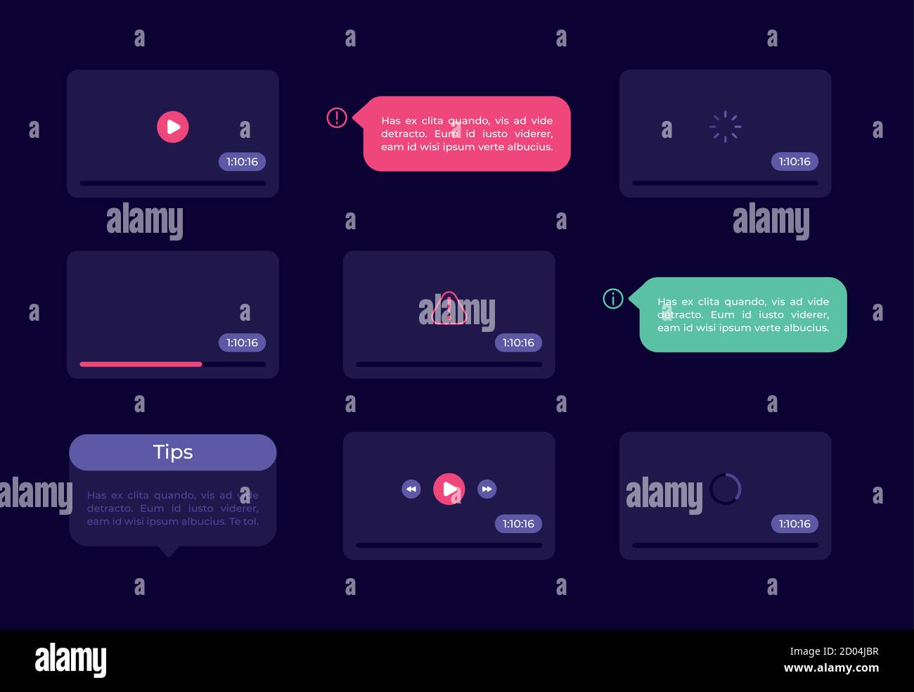 Video screen UI elements kit Stock Vector Image & Art Alamy