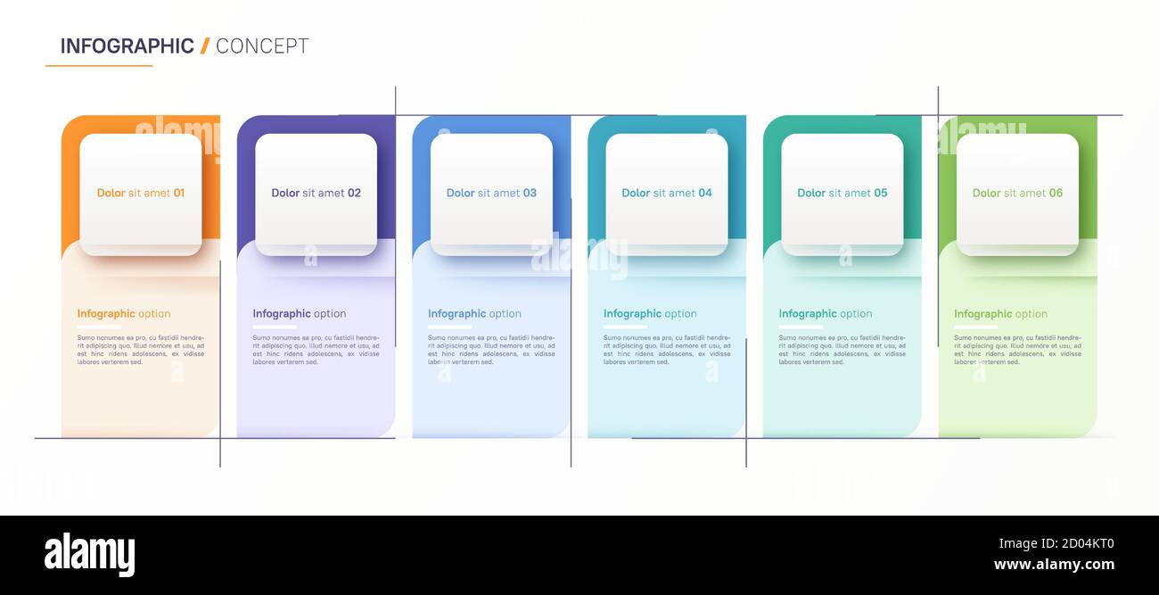 Vector infographic design template. Six options Stock Vector