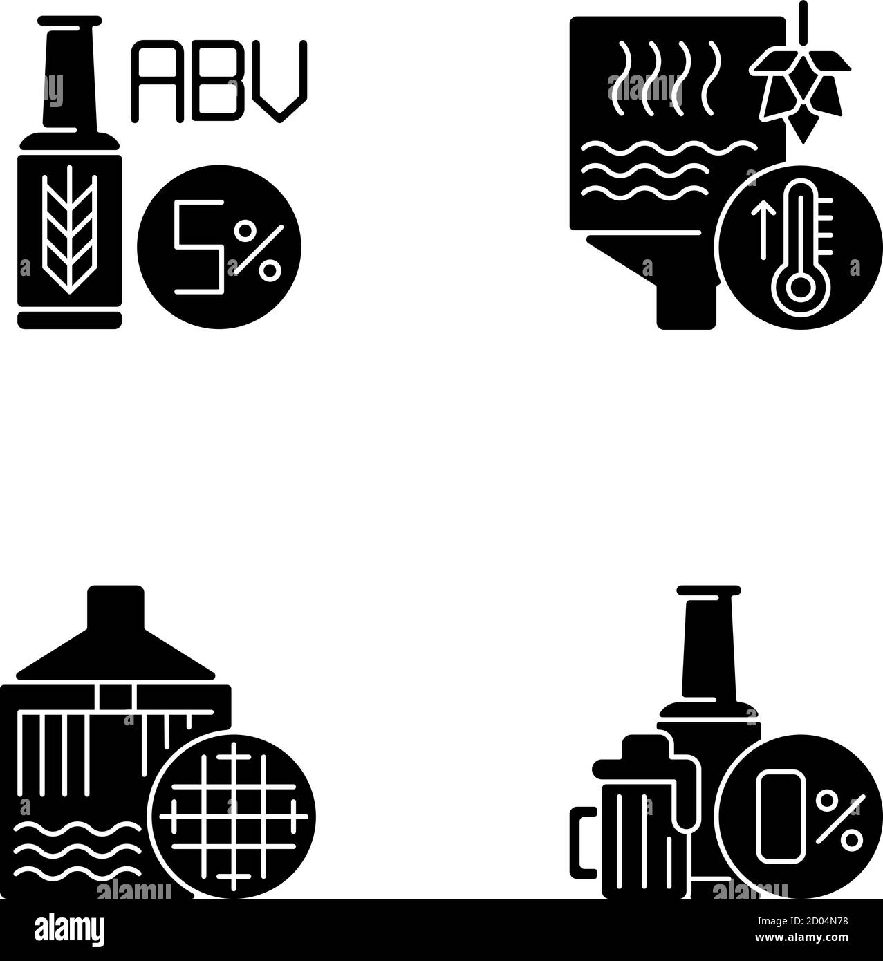 Brewery black glyph icons set on white space Stock Vector Image & Art ...