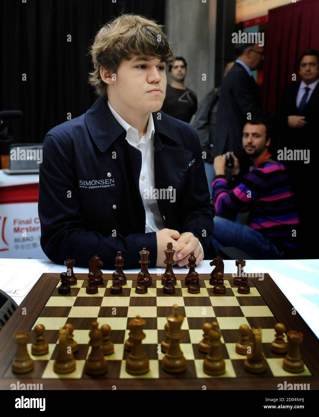 Norwegian chess player Magnus Carlsen prepares to play against India's Viswanathan Anand during the Bilbao Final Masters 2010 in Bilbao October 15, 2010. REUTERS/Vincent West (SPAIN - Tags: SOCIETY Photo - Alamy
