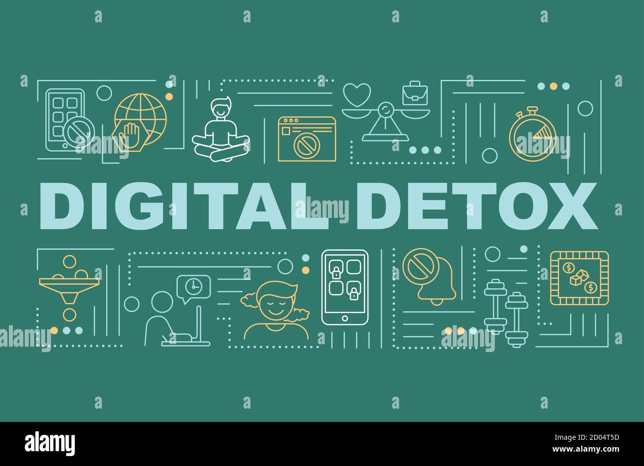Digital detox word concepts banner Stock Vector