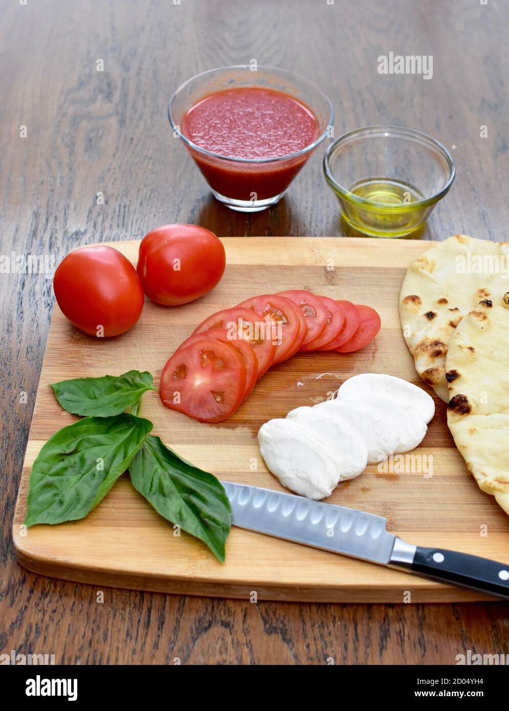 Fresh organic wholesome simple meal kit ingredients ready to prepare delicious Italian meals to share with friends and family Stock Photo