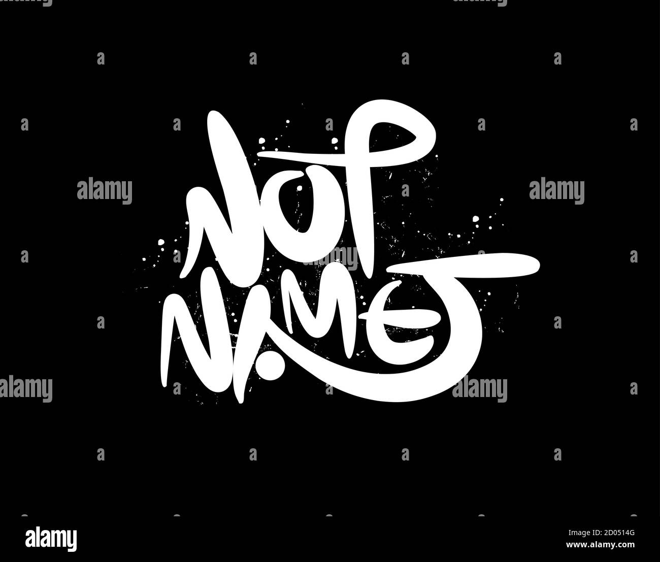 Not Named Lettering Text on black background in vector illustration Stock Vector