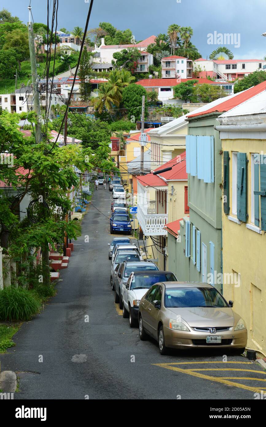 Historic Town of Charlotte Amalie in Saint Thomas Island, US Virgin