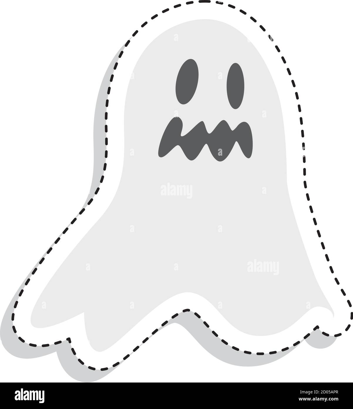 Sticker of a scary ghost icon. Halloween season icon - Vector Stock Vector  Image & Art - Alamy