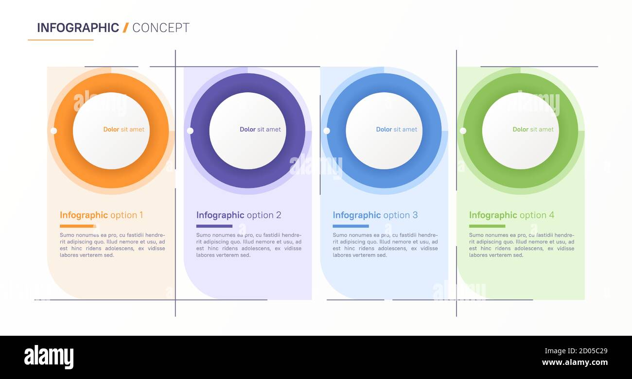 Vector infographic design template. Four options Stock Vector