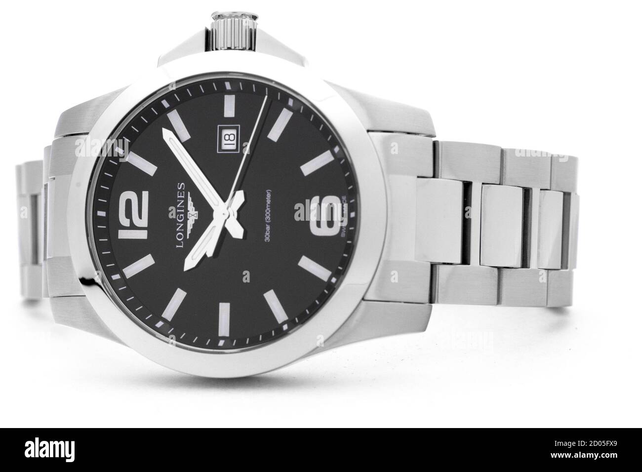 Rome, Italy 01.10.2020 Longines wrist watch. luxury watch trademark