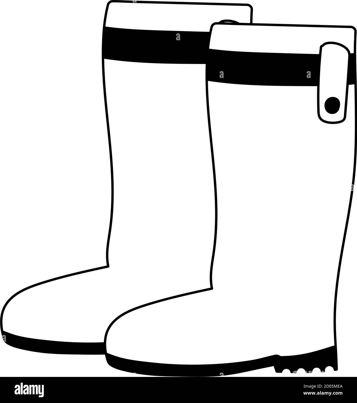 gardening, rubber boots equipment isolated line icon style vector ...