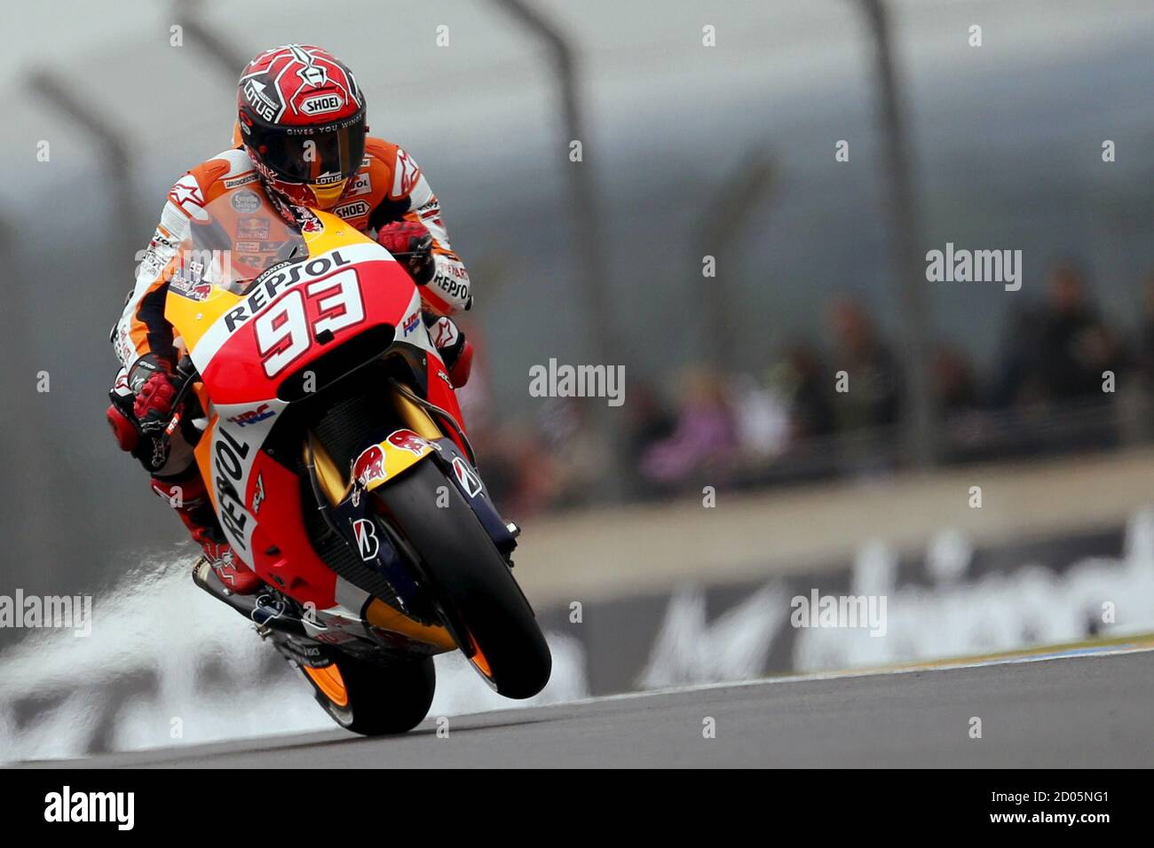 Honda Motogp Rider Marc Marquez Of Spain Rides His Motorcycle During The Qualifying Session Of The