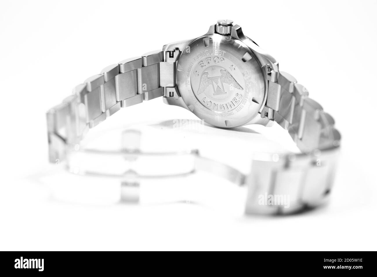 Rome, Italy 01.10.2020 Longines wrist watch. luxury watch trademark