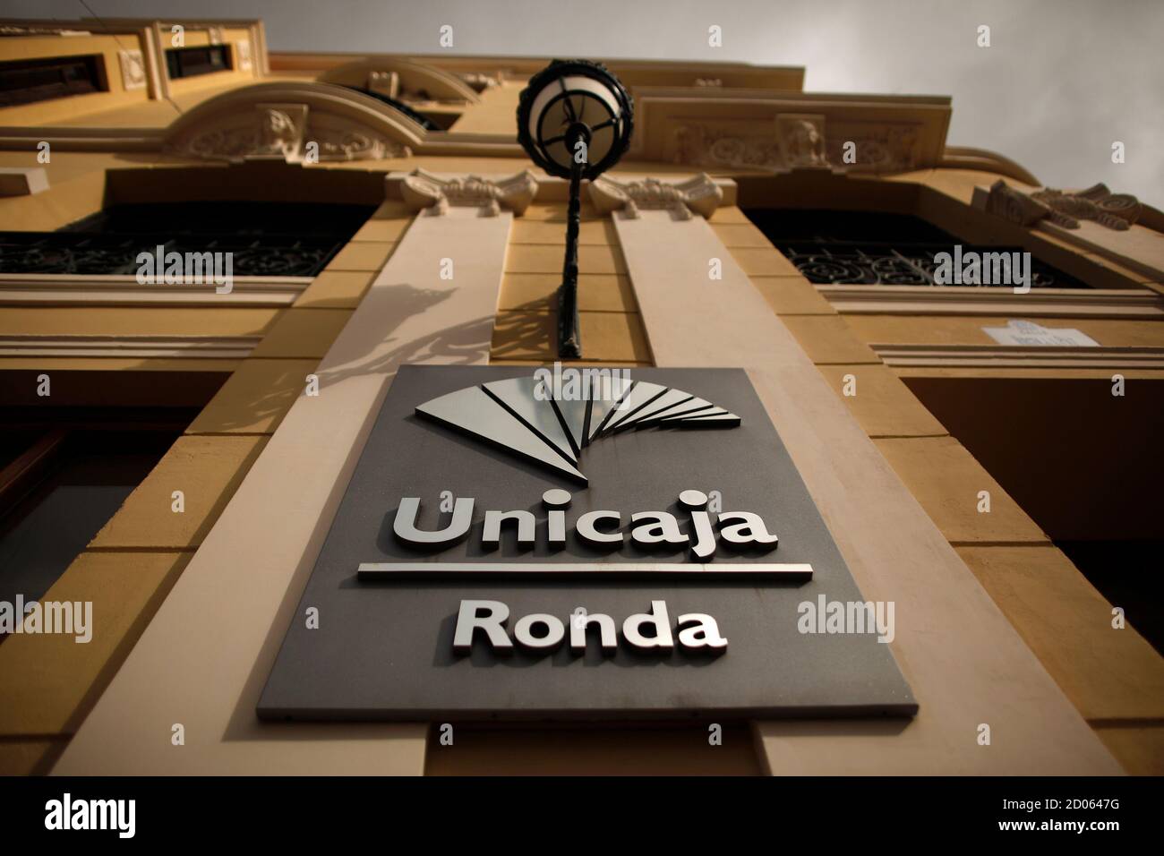 The Logo Of Unicaja Bank Is Seen On The Facade Of A Unicaja Bank Branch In