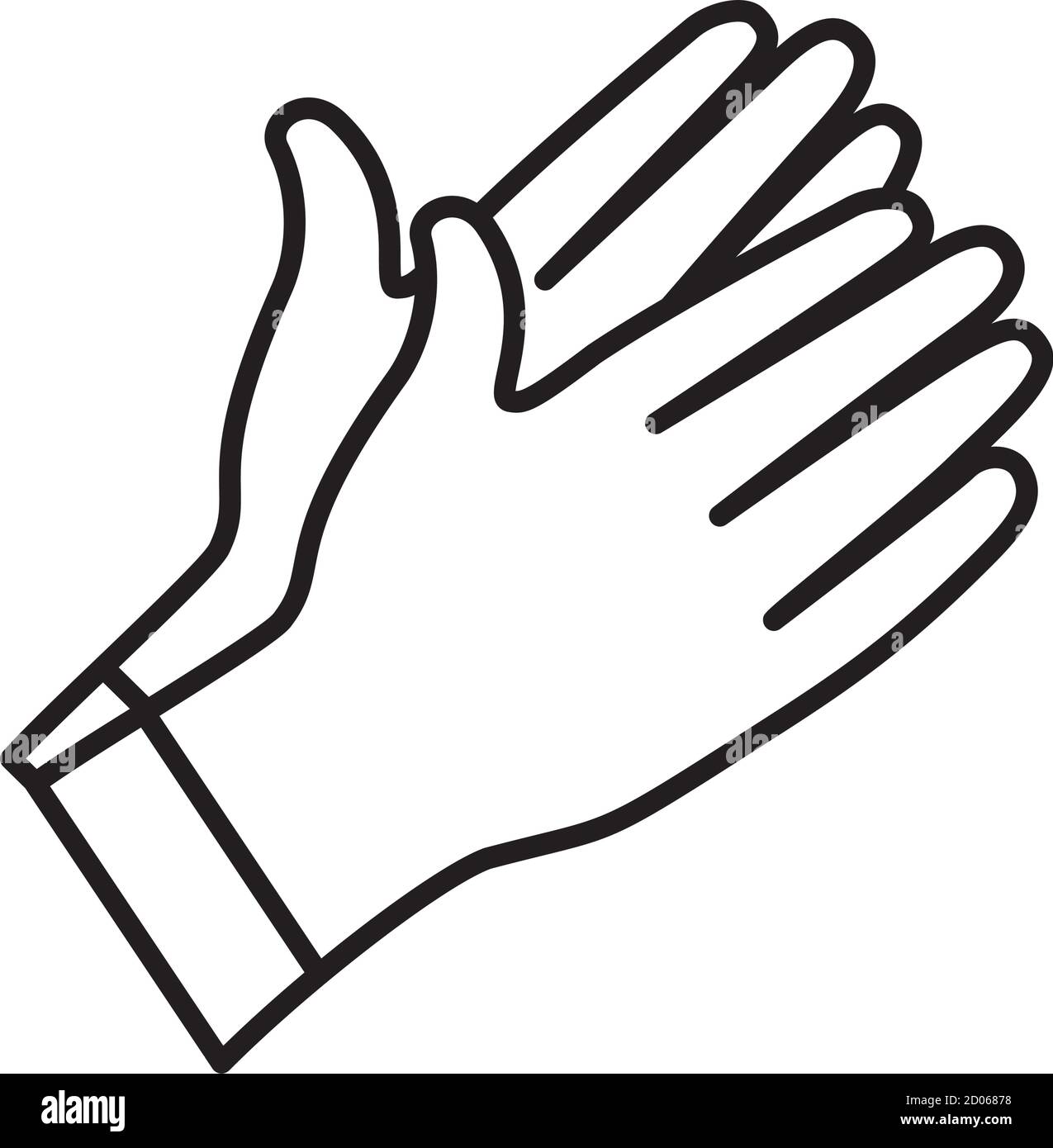 gardening gloves icon over white background, line style, vector ...