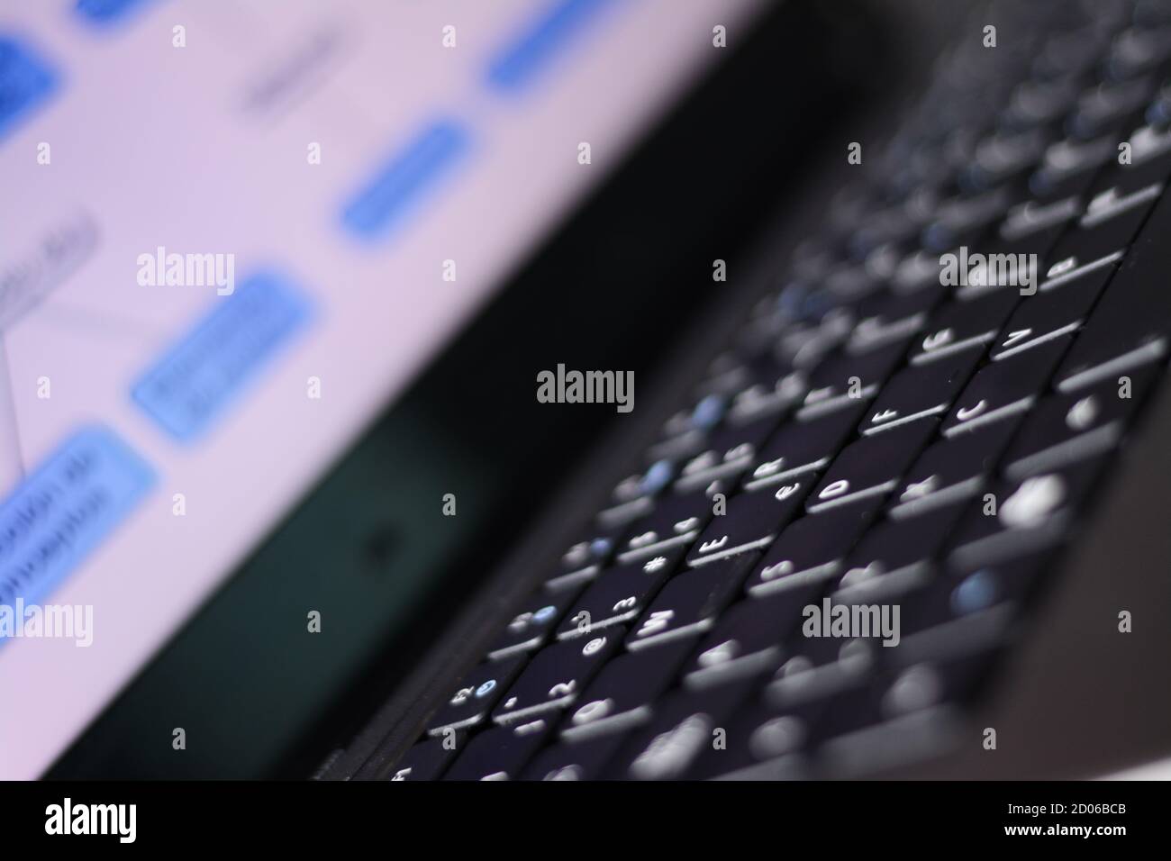 Computer keyboard close-up with empty space, laptop keyboard Stock Photo