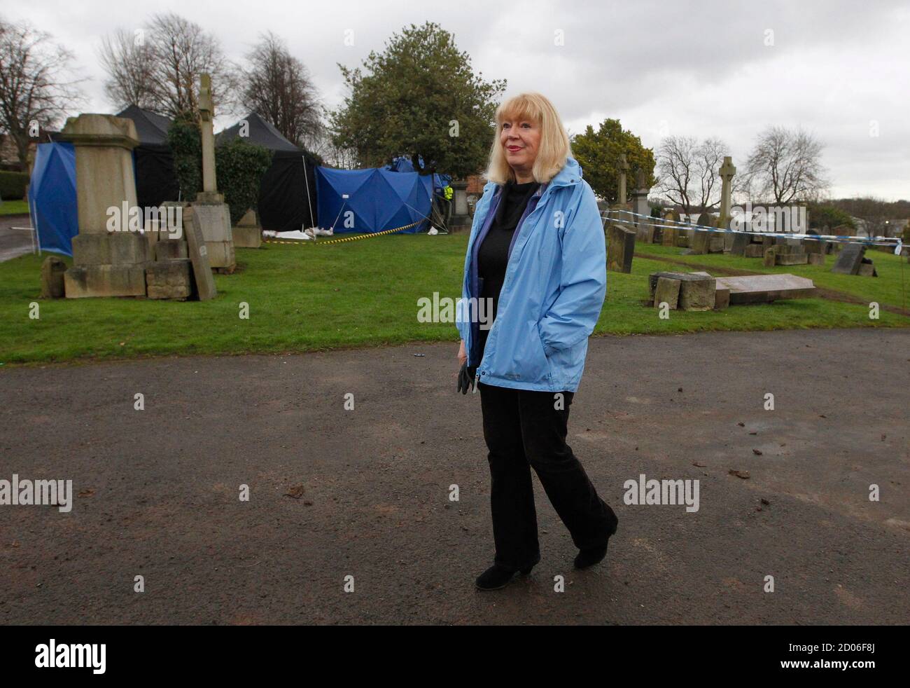 Sandra brown at old monkland cemetery in coatbridge hires stock