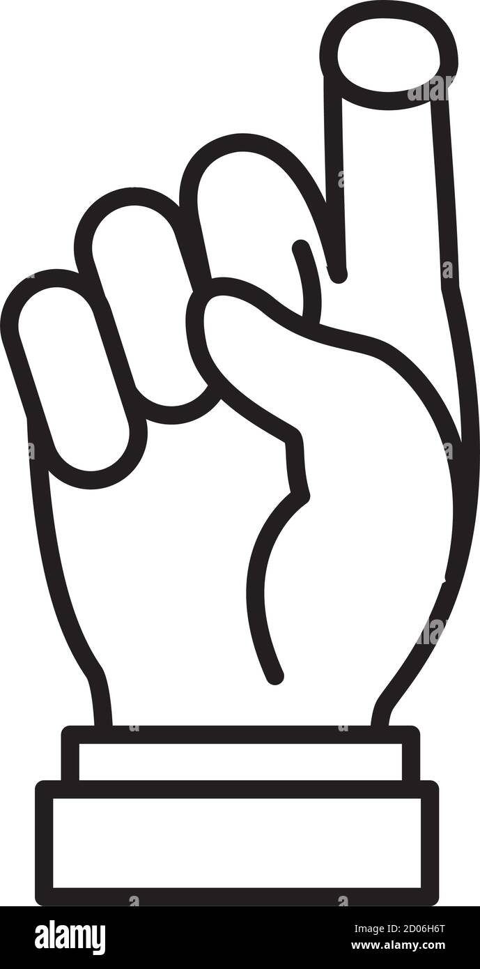 Hand gesture showing letter X on Sign Language over white background