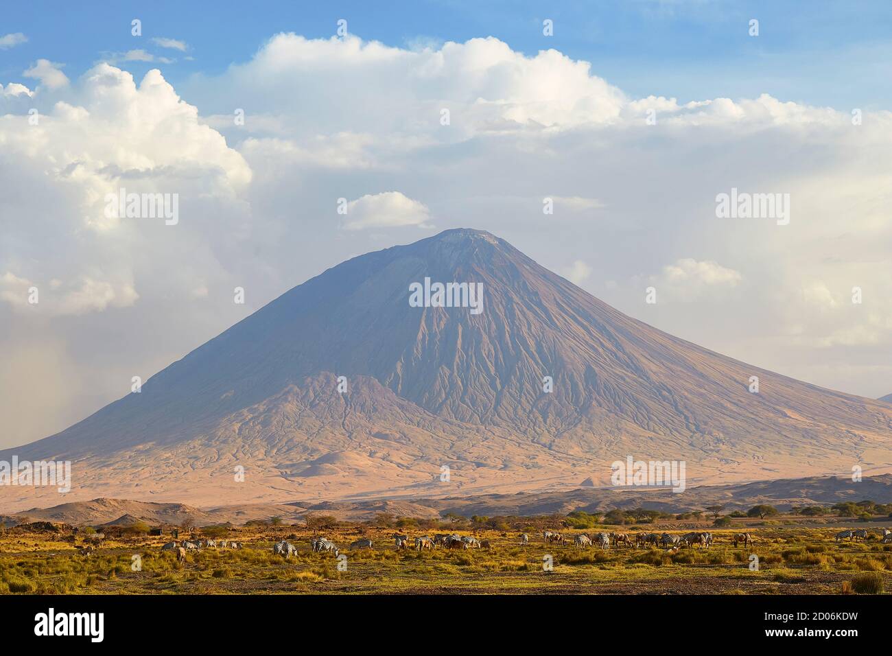 The Ol Doinyo Lengai volcano, also known as the 'Mountain of God', south of Lake Natron, Tanzania, Africa. Stock Photo