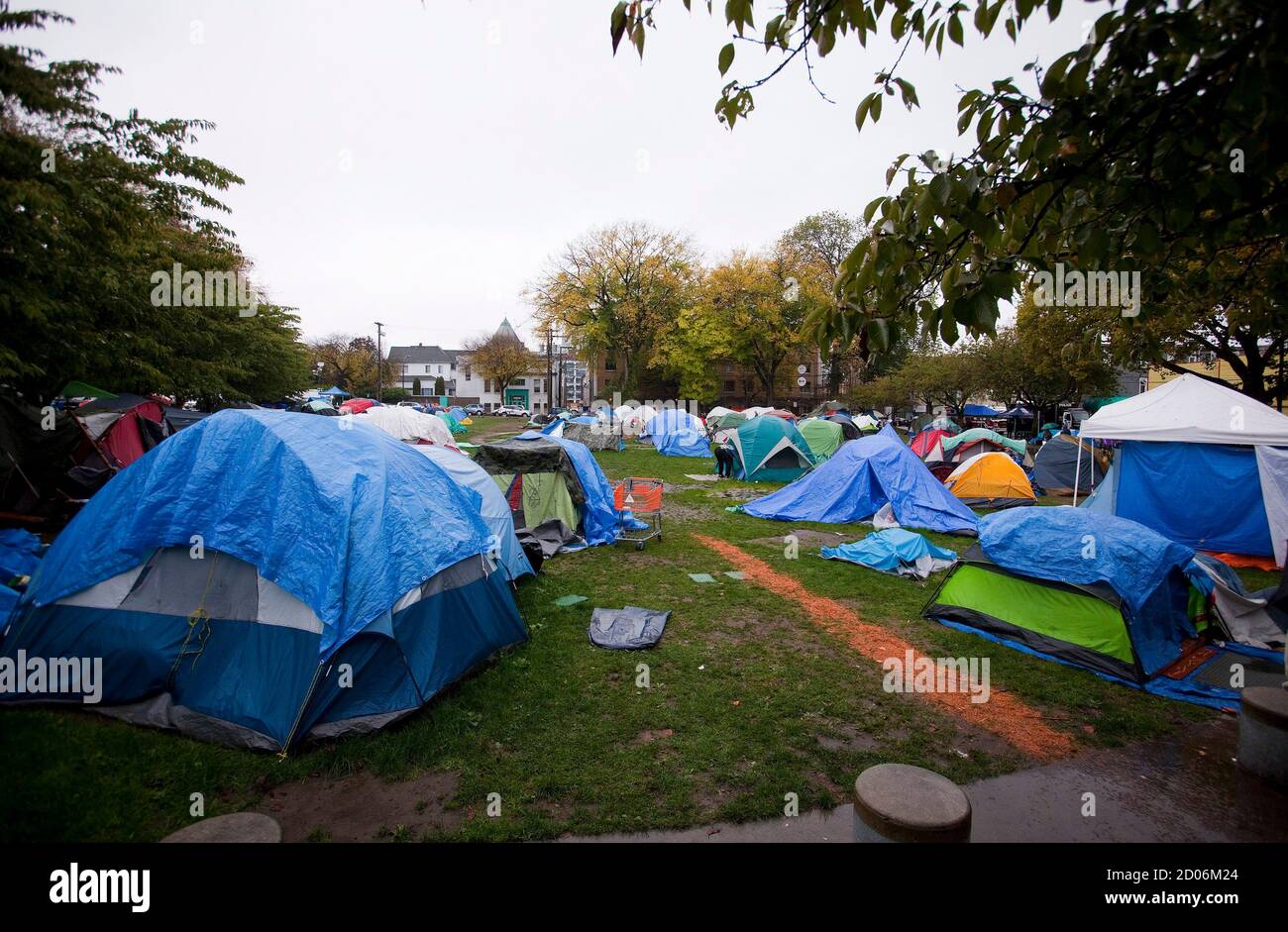 A General View Of The Tent City In Oppenheimer Park In Vancouver October 15 14 Dozens Of Homeless People Who Have Occupied The Park Since July Have Been Given A 10 P M