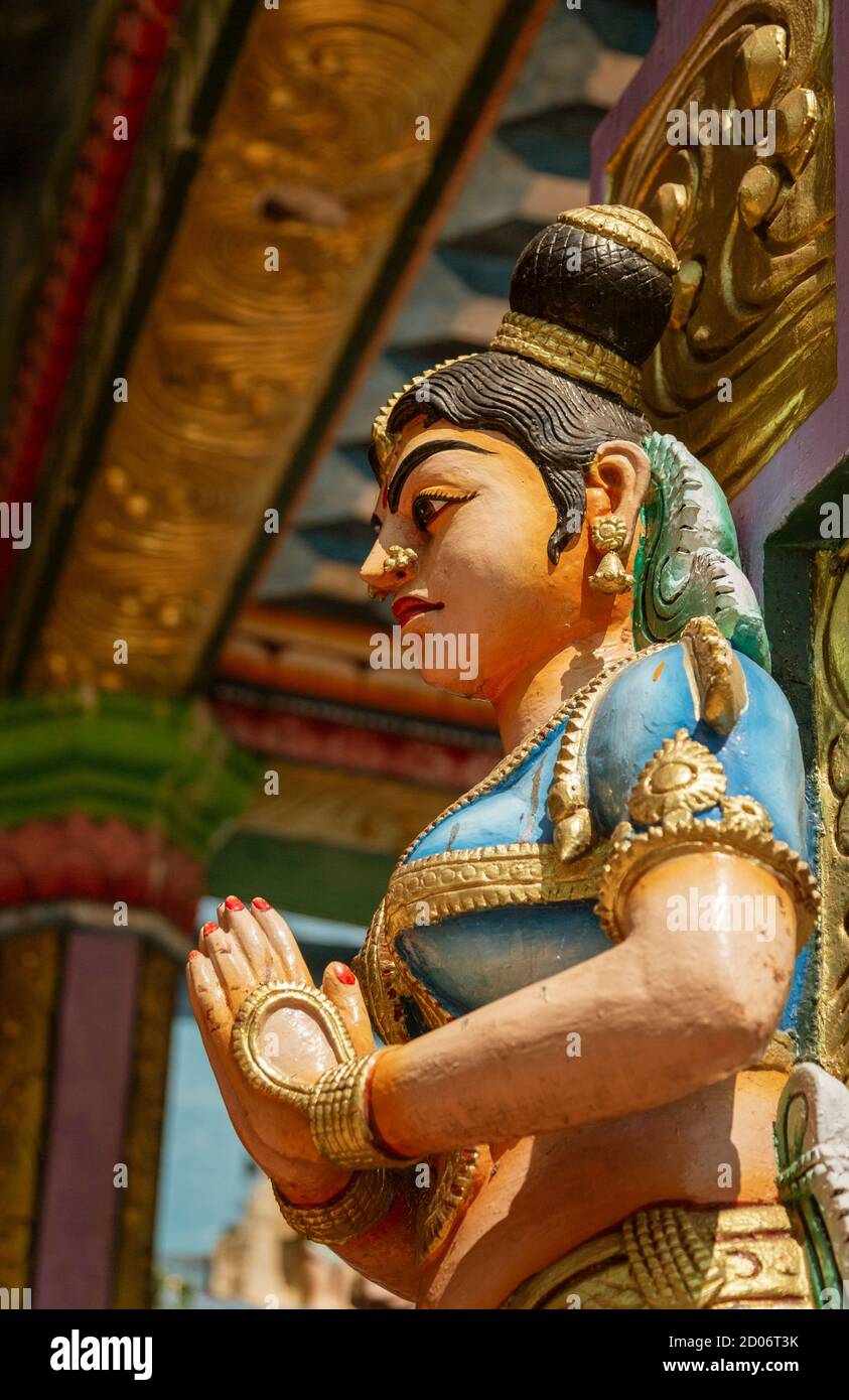 Hindu God Statues Surrounding Muthumariamman Temple in Kandy Sri Lanka