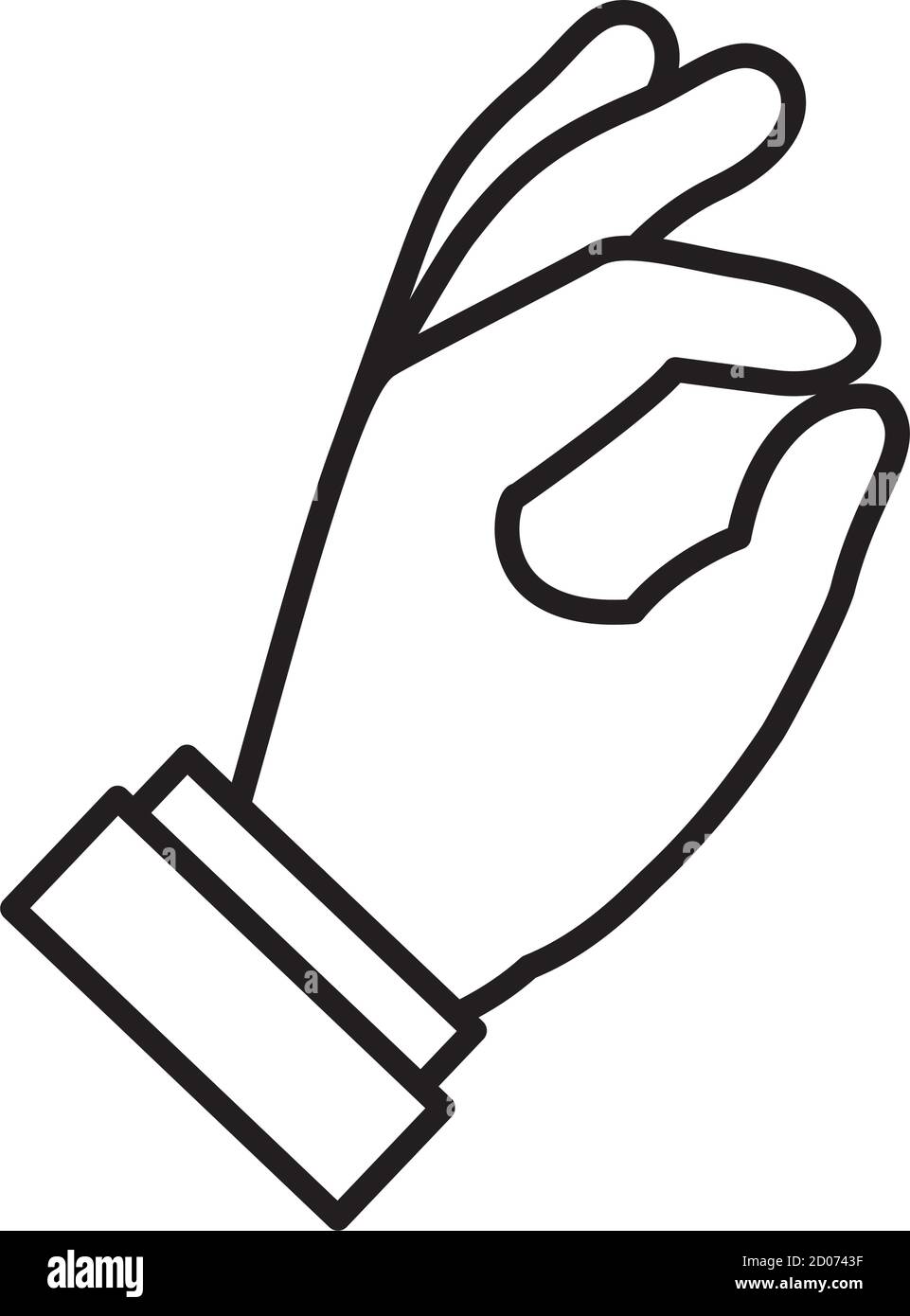 Hand gesture showing letter O on Sign Language over white background ...