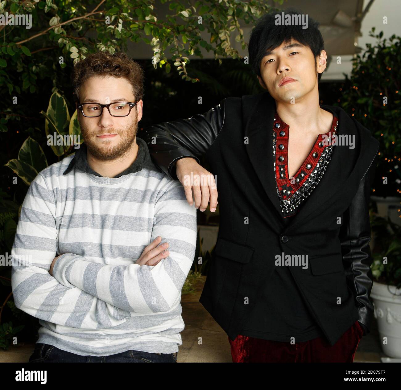 Cast Members Of The Film The Green Hornet Seth Rogen L And Jay Chou Pose For A Portrait In Los Angeles January 10 2011 Reuters Mario Anzuoni United States Tags Entertainment Stock