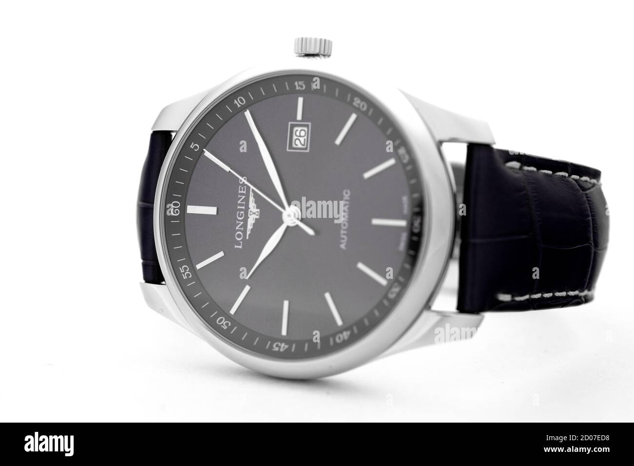 Geneve, Switzerland 01.10.2020 - Longines wrist watch. luxury watch company Stock Photo