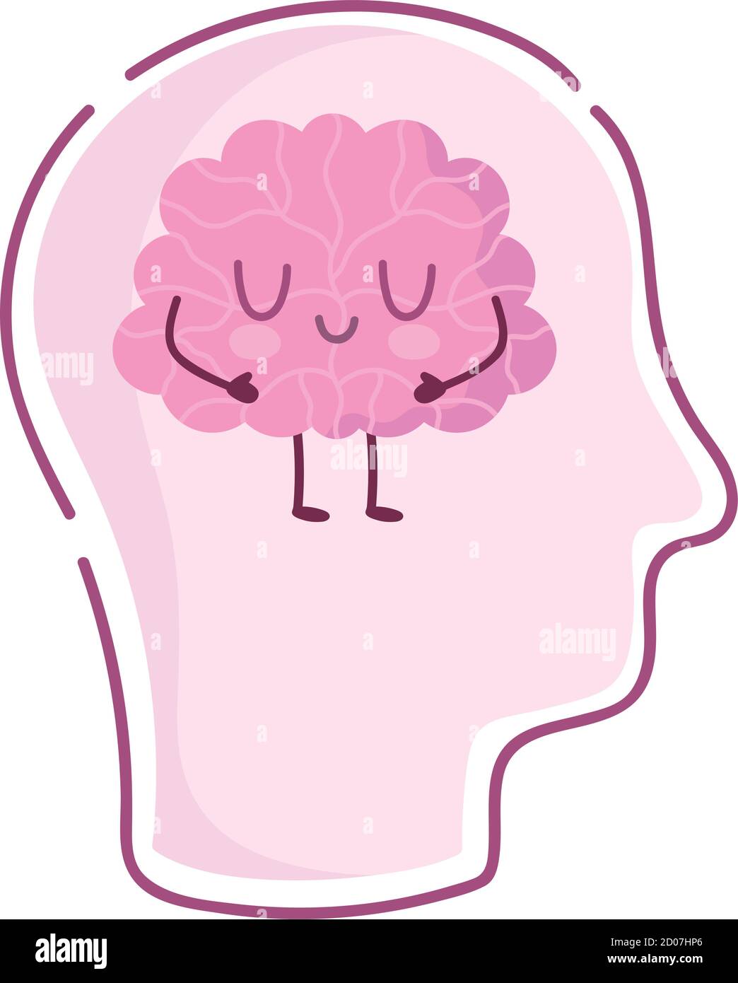 world mental health day, human head cartoon brain vector illustration