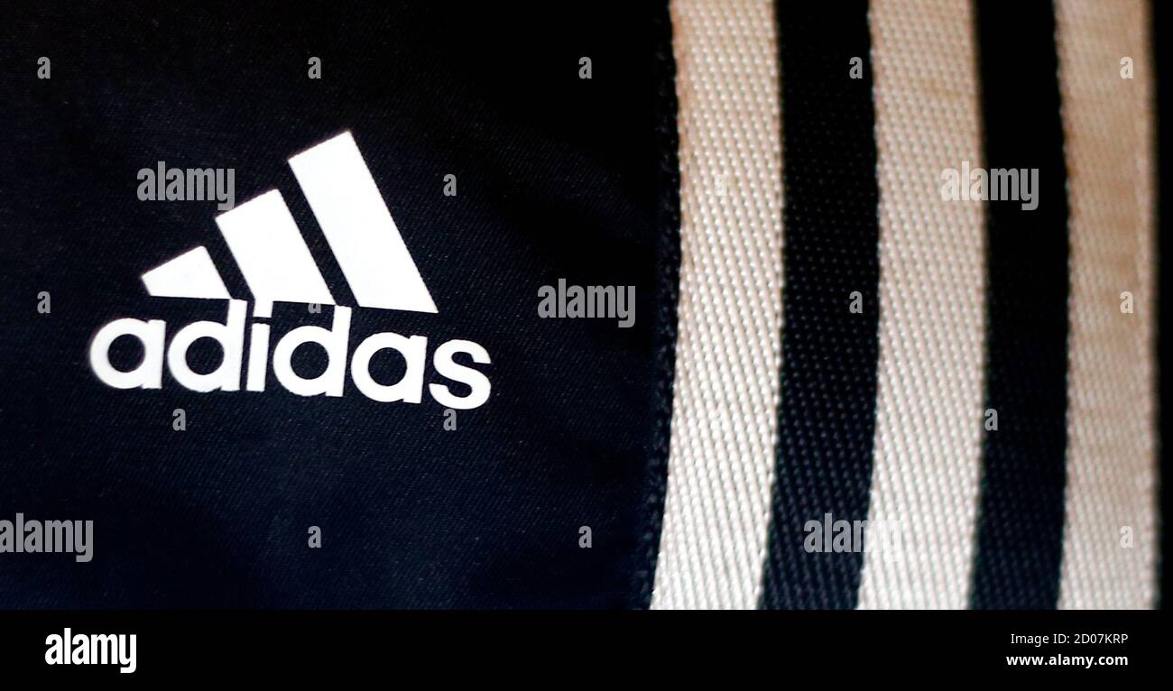 The logo of Adidas, the world's second largest sports apparel firm, is  pictured in a store
