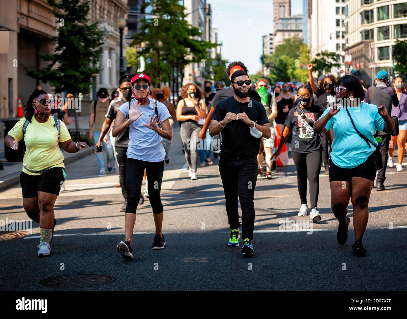 Washington, DC, USA, September 7, 2020. Pictured: American Sign Language interopreters are often key elements of Black Lives Matter protests in Washi Stock Photo