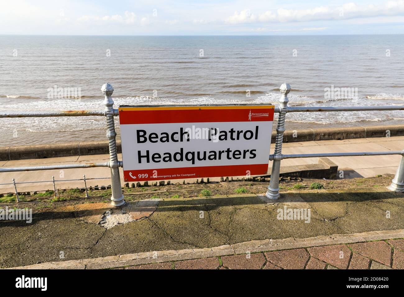 Beach patrol Headquarters at Blackpool, Lancashire, England, UK Stock Photo
