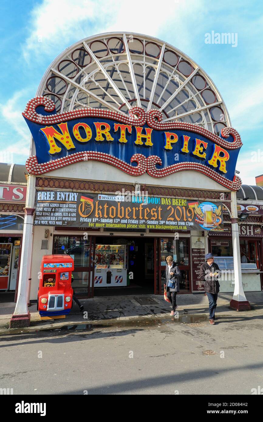 The entrance to the North Pier at Blackpool, Lancashire, England, UK Stock Photo