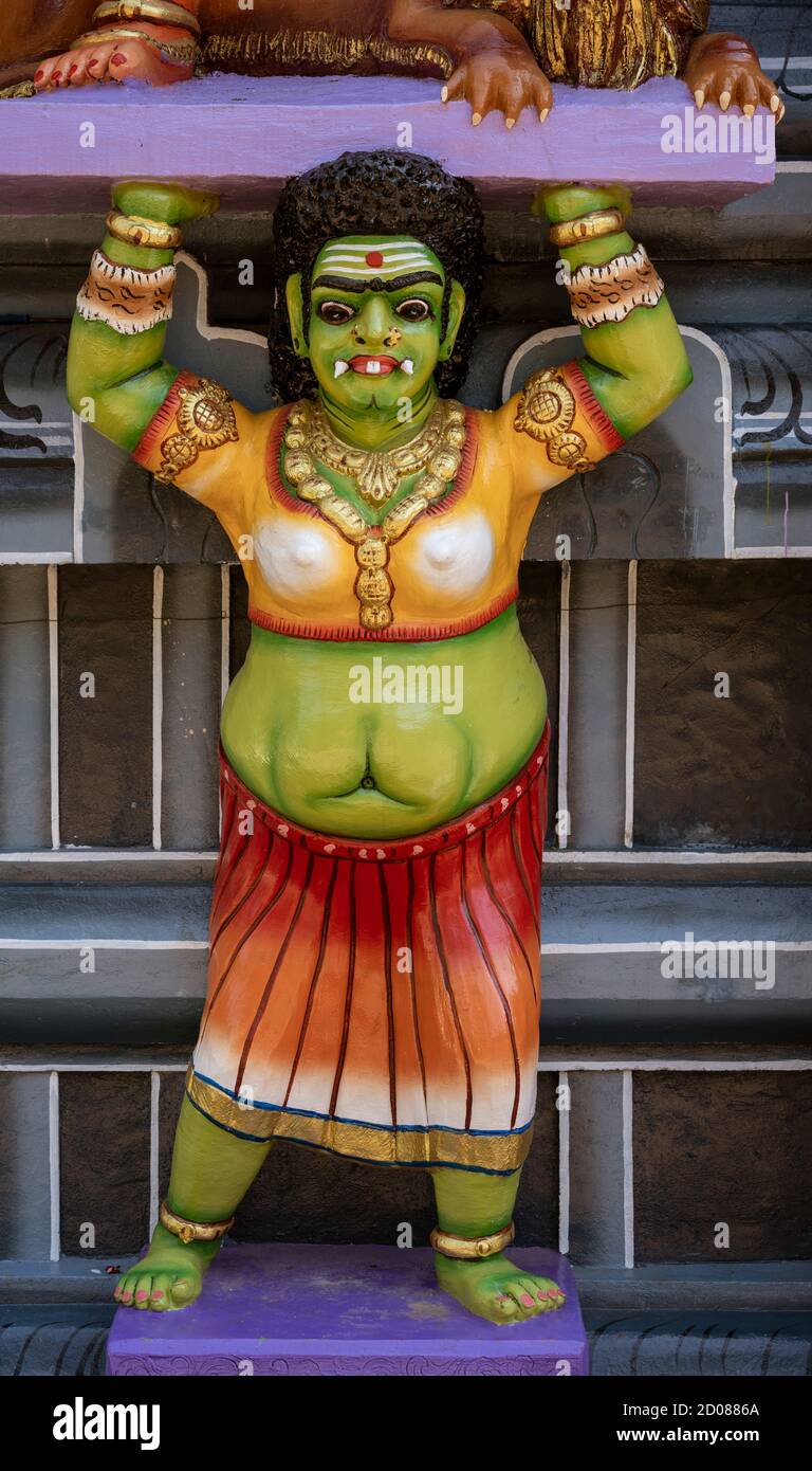 Hindu God Statues Surrounding Muthumariamman Temple in Kandy Sri Lanka