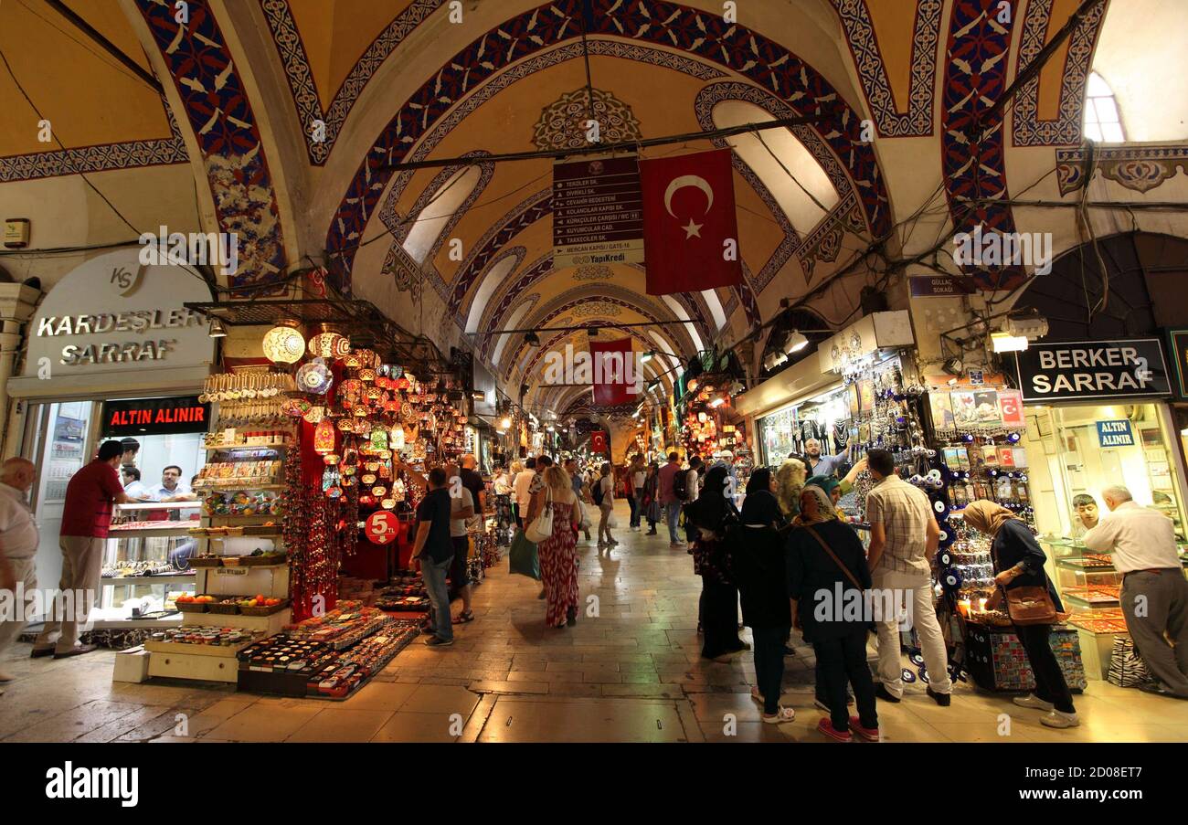 People Visit The Shops Of Gold Dealers As Local And Foreign Tourists Stroll Through The Grand Bazaar In Istanbul June 29 2012 The Country S Commercial Banks Are Pouring Their Technical Expertise And