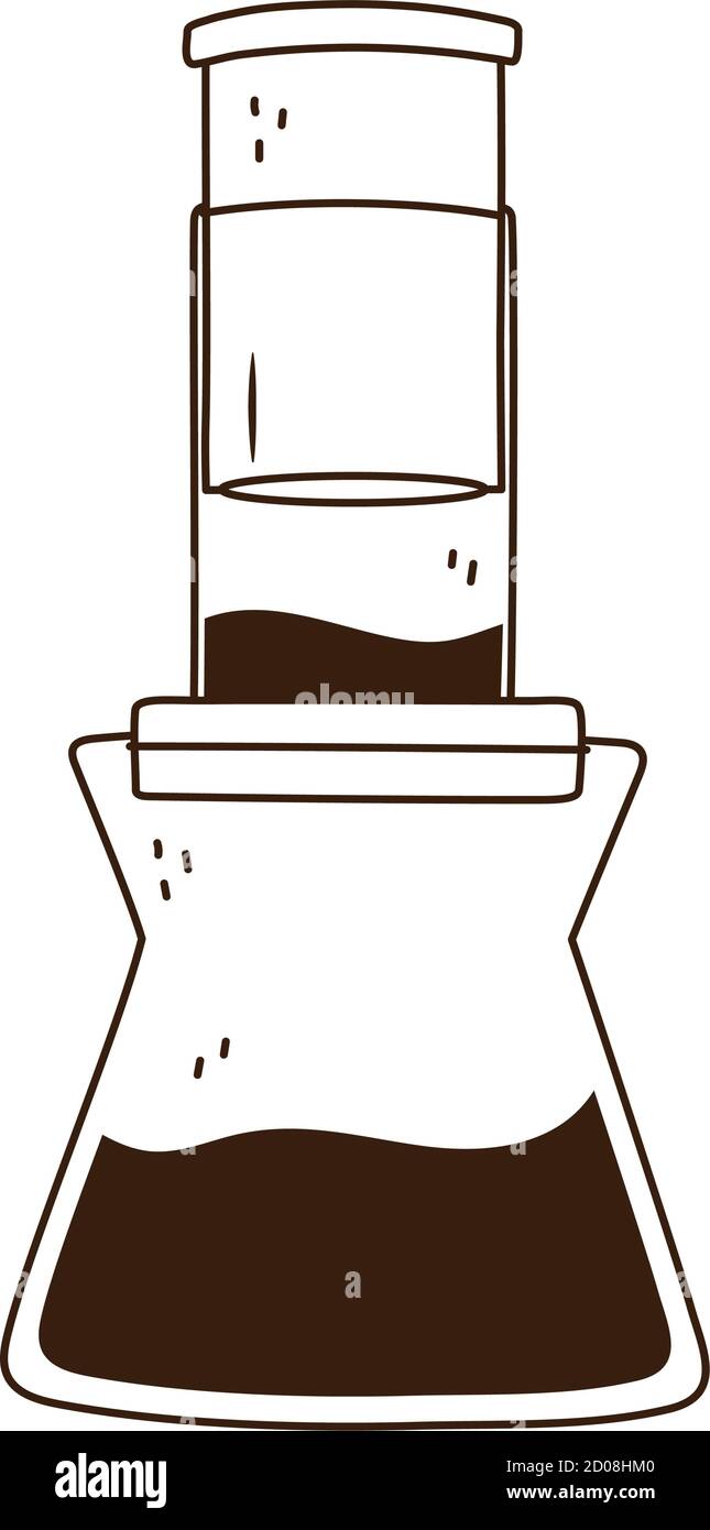 coffee brew method aeropress line icon style vector illustration Stock ...